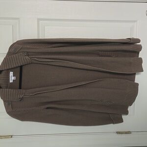 Calvin klein heavy weight cardigan sweater size s brown